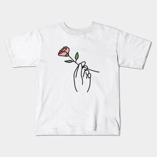 Hand with Rose Kids T-Shirt